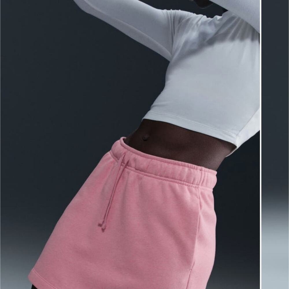 Nike Women's sportswear Club Fleece Skirt Mini Skirt in Soft Pink NWT - Picture 5 of 13